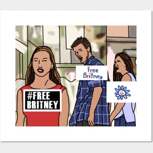 Distracted Boyfriend Meme Free Britney Mashup Posters and Art